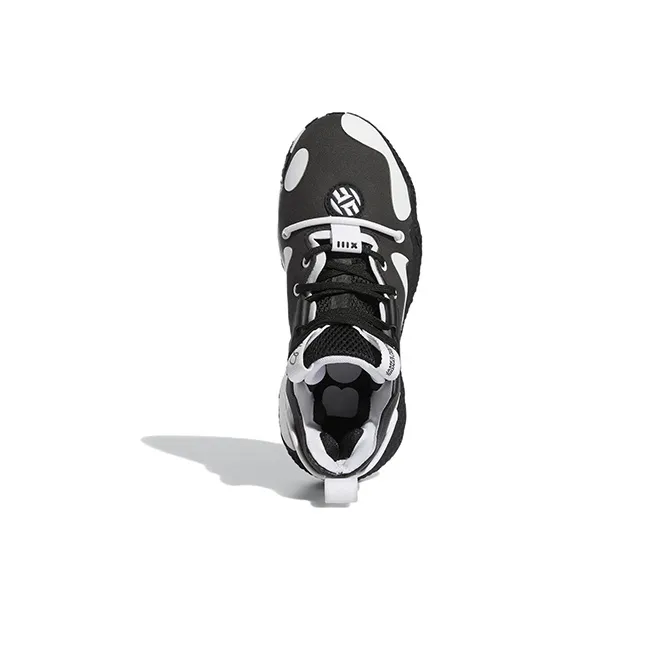 Adidas Harden Vol.6 Abrasion Resistant Low Top Performance Basketball Shoes Black White Teenagers-4