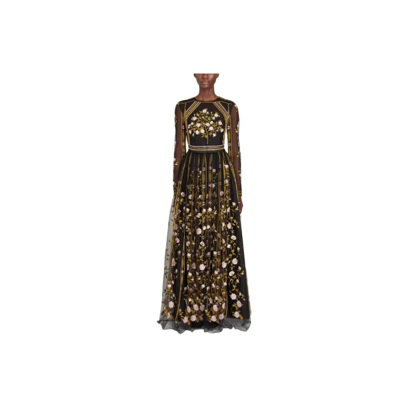 Giambattista Vall Embroidery Detail Tulle Dress-1