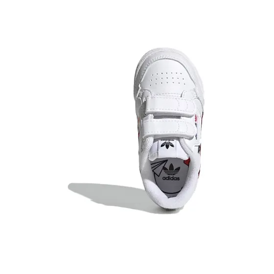 Adidas Originals Continental 80 Cf Low-Top Skateboard Shoes White Red Infant And Toddler-4