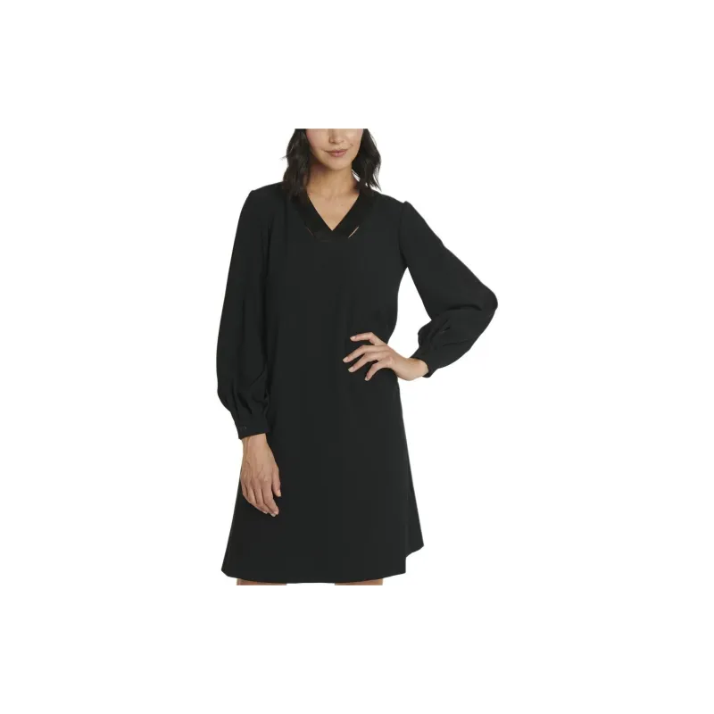 Paule Ka Attached scarf Crepe Midi Dress-1