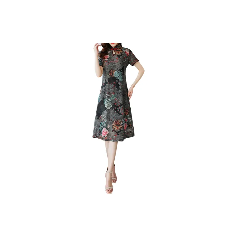 H YXIANG Short Sleeved Dresses Women's-2