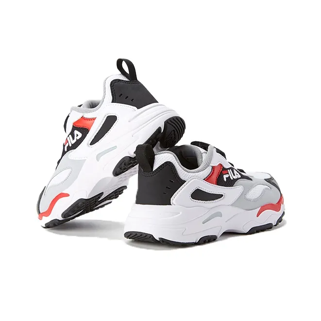 FILA KIDS Tracer Slip Resistant Cushioning Wear Resistant Kids Lifestyle Shoes White Red Black Teenagers-4