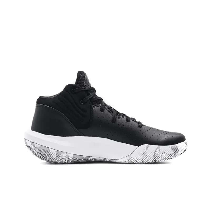 Under Armour Jet '21 Anti Slip And Wear Resistant Breathable Mid Top Basketball Shoes Black Teenagers-1