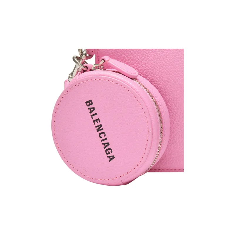 Balenciaga Leather Clutch Regular Women's Pink-2
