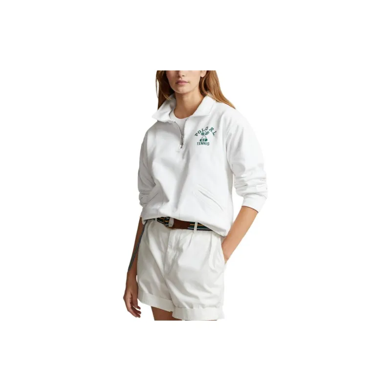 Polo Ralph Lauren Wimbledon Tennis Open Collection SS24 Sweatshirt Women's Porcelain White-2