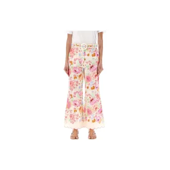 Zimmermann Raie Floral Printed Cropped Flared Pants