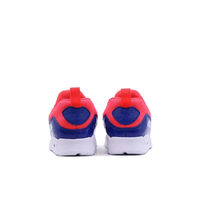 Nike Tiny 90 Slip Resistant Shock Absorbers Low Top Running Shoes Red Blue White Infant And Toddler-3