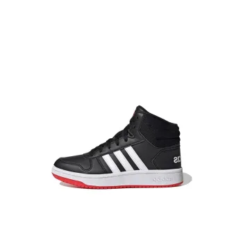 Adidas Neo Hoops 2.0 Anti Slip Wear Resistant Mid Top Children's Basketball Shoes Black White Red Kids'