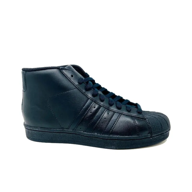 Adidas Originals Pro Model Abrasion Resistant Breathable Mid Top Kids' Skateboarding Shoes Black Teenagers-1
