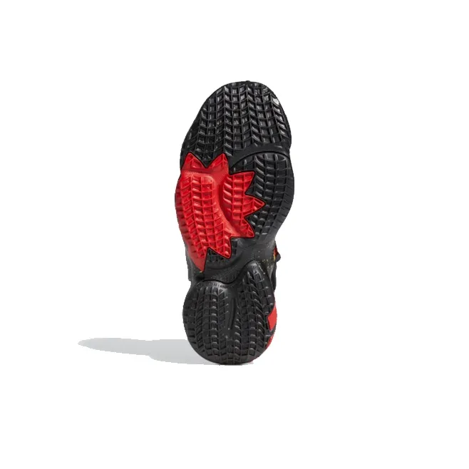 Adidas D.O.N. Issue #2 J Mitchell Breathable Low Top Children's Basketball Shoes Black Red Gold Teenagers-5