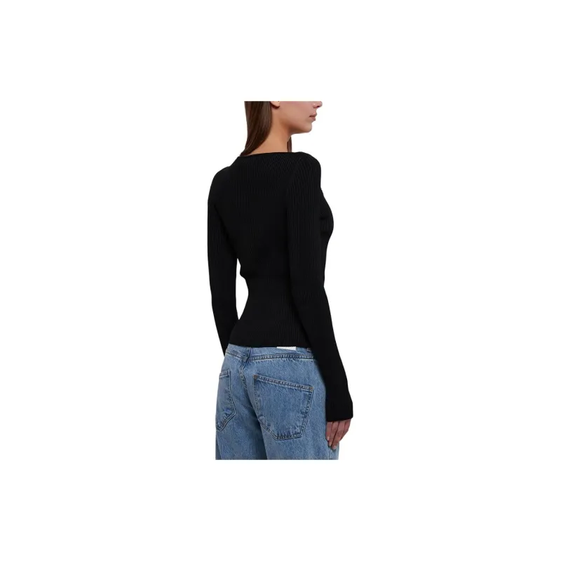 COPERNI Long Sleeved Cut Out Detailed Ribbed Knit Top-4