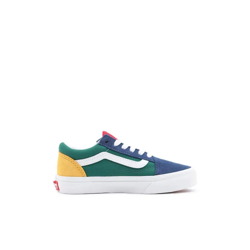 Vans Old Skool Anti-Slip Wear-Resistant Low-Top Kids' Skateboarding Shoes Blue Green Children Aged 3-7 Years Old-1