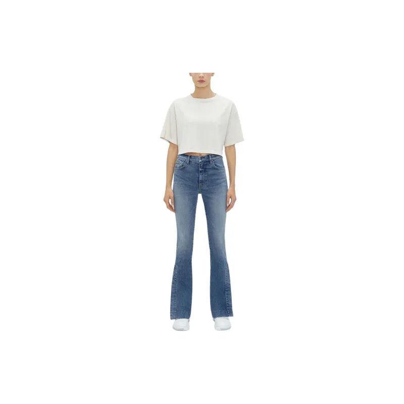 AMIRI Kick Flare Jeans Women's Blue-4
