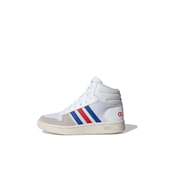 Adidas Neo Hoops 2.0 Mid K Durable Breathable Mid Top Vintage Basketball Shoes White Kids'