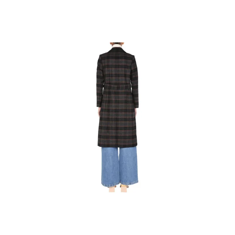 BARBOUR Tartan Pattern Tie Waist Coat-2