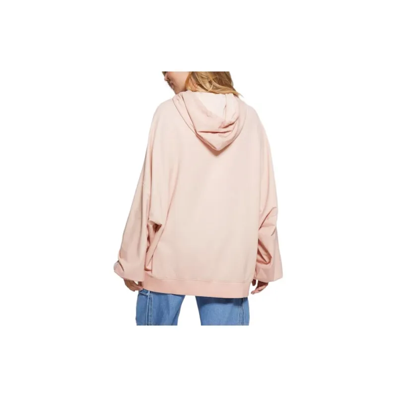 GUESS Rhinestone Bunny Graphic Hoodie Sweatshirt Women's Pink-2