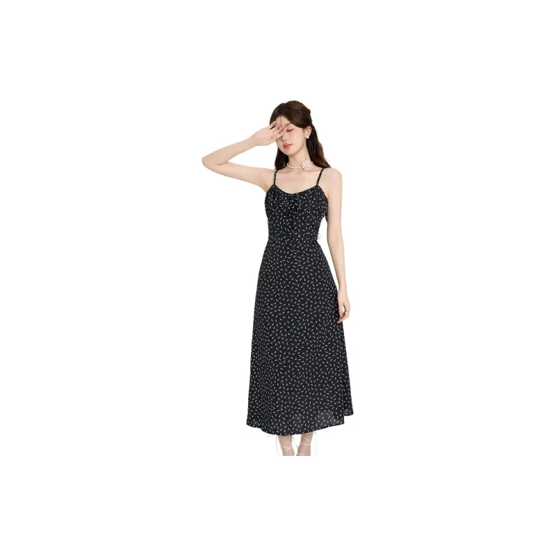 Emodues Slip Dresses Women's Black-1