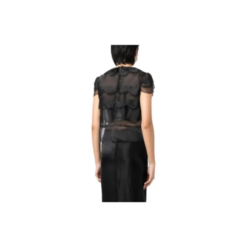 Maison Margiela Four Stitch Semi Sheer Ruffled Blouse-1