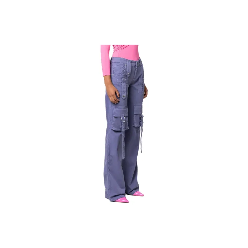 Blumarine Low-Rise Flared Cargo Jeans-1