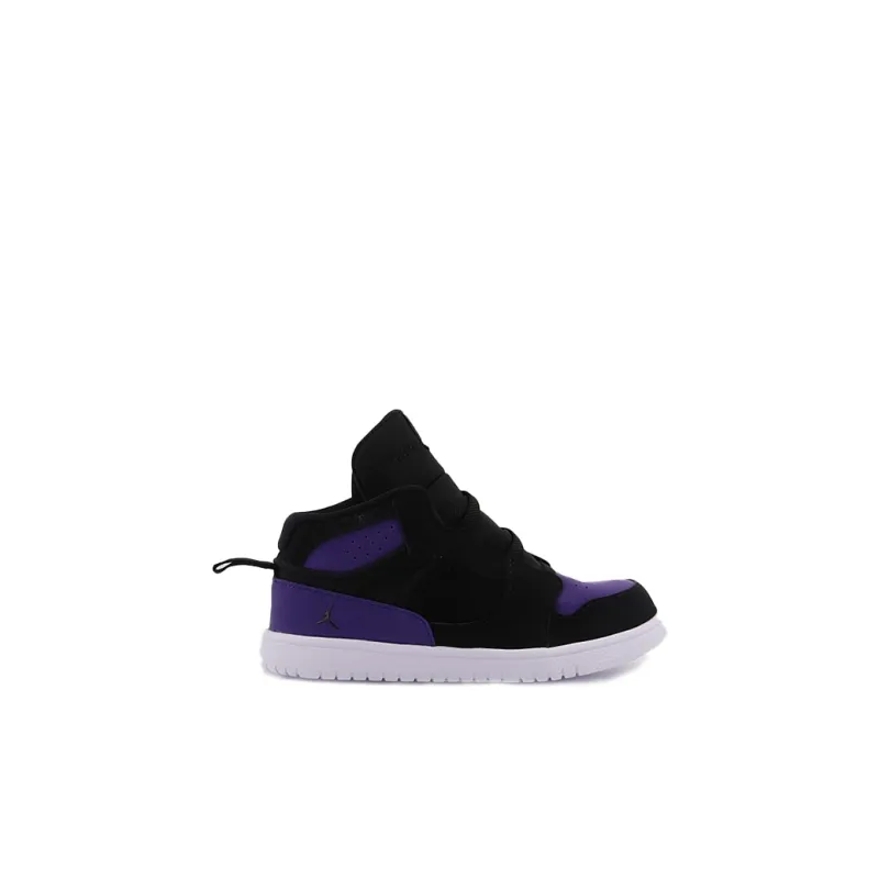 Jordan Access Air Slip Resistant Cushioning Abrasion Resistant Mid Top Toddler Shoes Black Purple Infant And Toddler-1