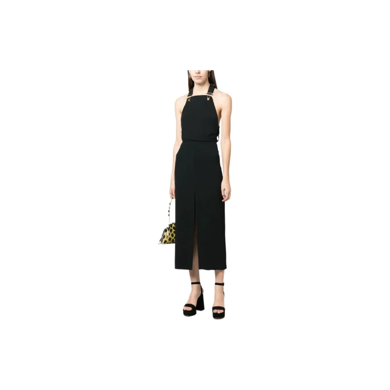 Patou Front slit Dungaree Dress-2