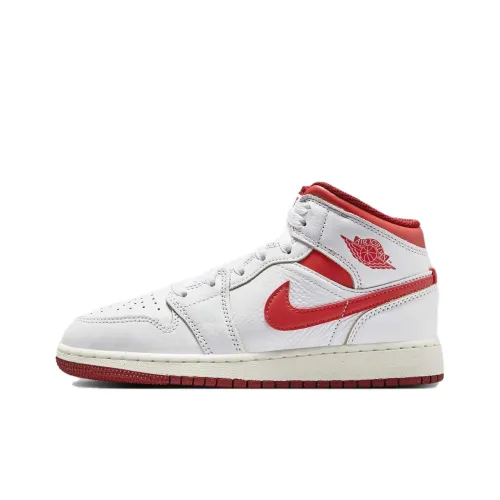 Jordan 1 Mid SE White Dune Red GS