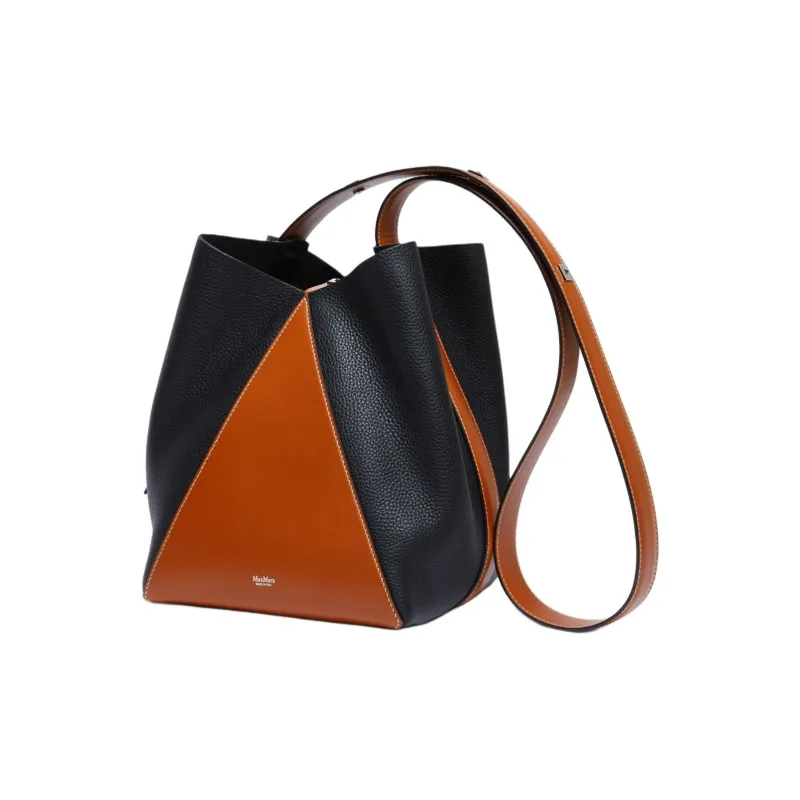 MaxMara Calfskin Bucket Bags Shoulder Bag Crossbody Bag Medium Size Women's Rusty-1