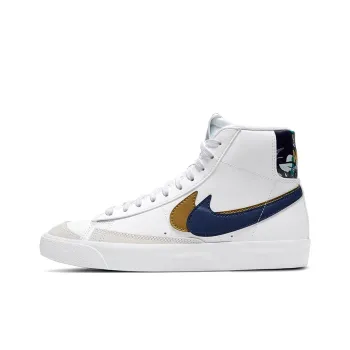 Nike Blazer Mid 77 SE GS Double Swoosh   White Gold Blue Void