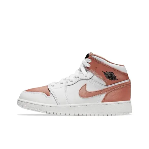 Jordan 1 Mid White Rose Gold GS