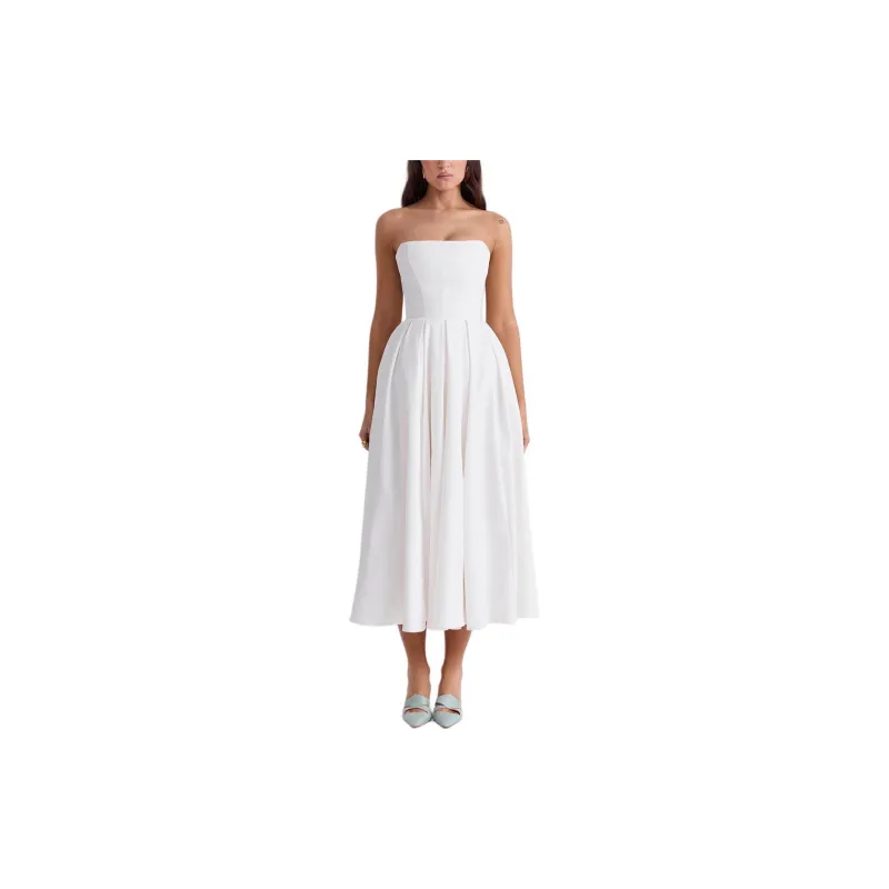 HOUSE OF CB AUDREY Sleeveless Dress Women's White/White-3