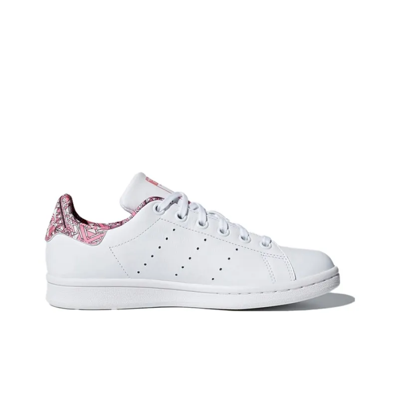 Adidas Originals J Low Top Kids' Skateboarding Shoes White Pink Teenagers-1