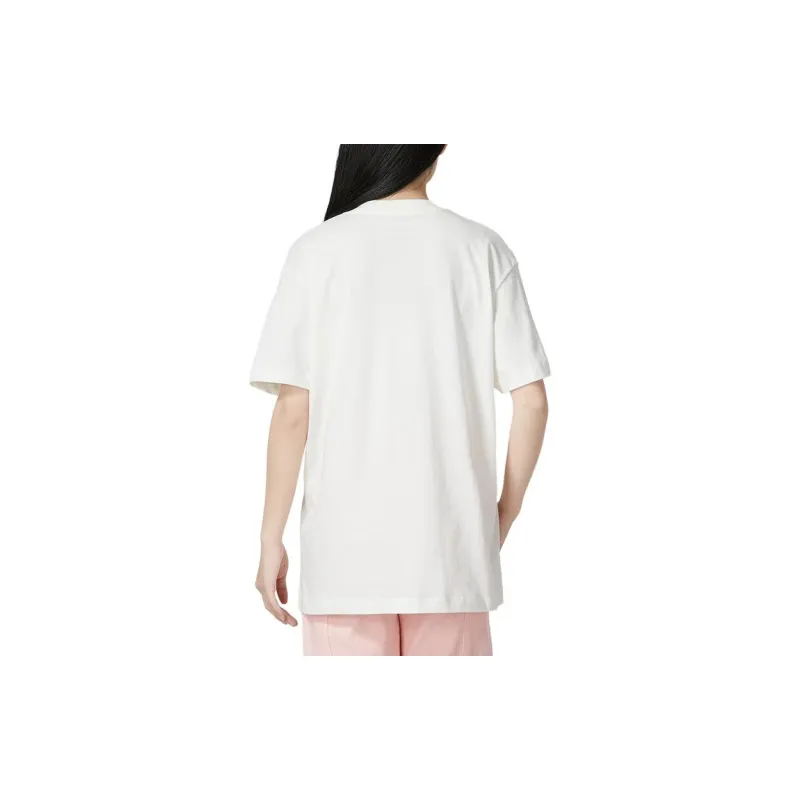 Nike Women'ss Letter Print Crewneck Retro T-Shirt Beige-4