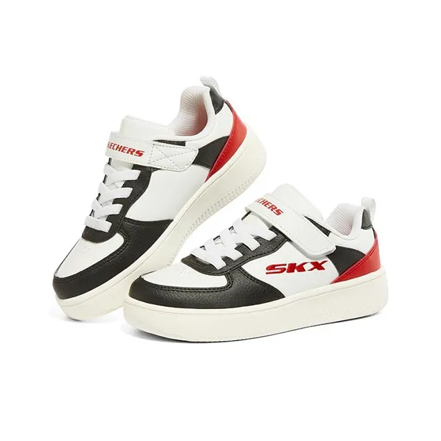 Skechers Sport Court 92 Low Top Kids' Skateboarding Shoes Black Red Teenagers-2