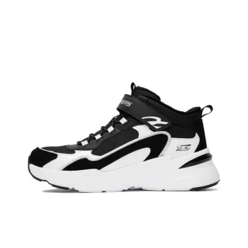 Skechers Slip Resistant Warm Mid Top Kids Lifestyle Shoes Black White Teenagers