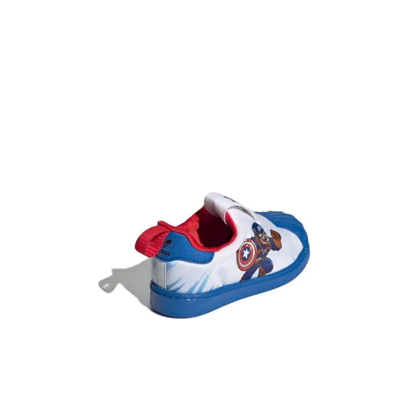 Adidas Originals Superstar Series Breathable Low-Top Toddler Shoes White Blue Red Infant And Toddler-3