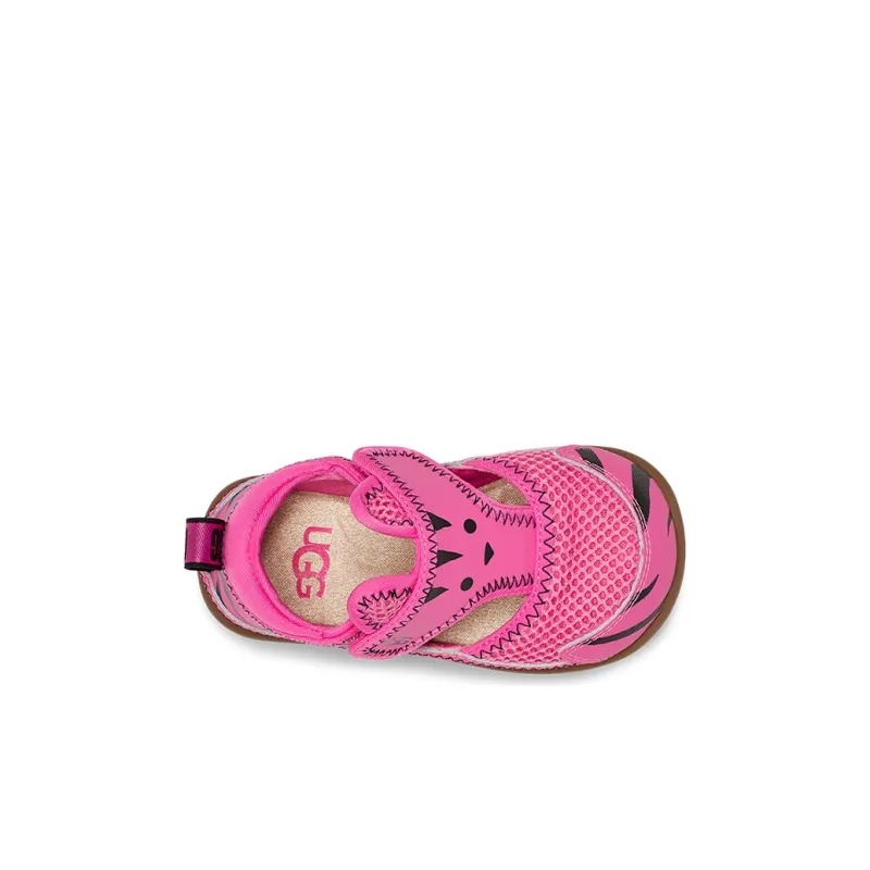 UGG Delta Closed Toe Tiger Stuffie Sandal Pink Carnation Children Aged 3-7 Years Old-4