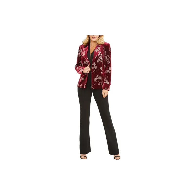 GUESS Angelica Velvet Blazer Business Suit Women's Red-1