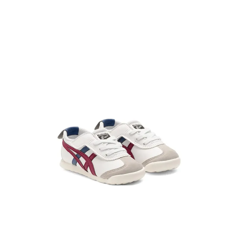 Onitsuka Tiger MEXICO 66 Abrasion Resistant Low Top Running Shoes White Red Blue Infant And Toddler-2