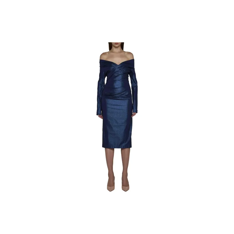 Talbot Runhof Long-Sleeved Dresses Women's Blue-1