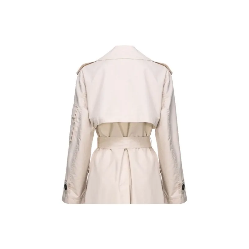 PINKO Belted Double Breasted Trench Coat-3