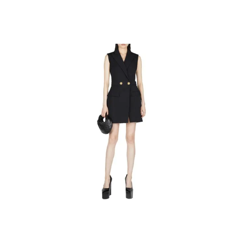 BALMAIN Sleeveless Dress Women's Black-1