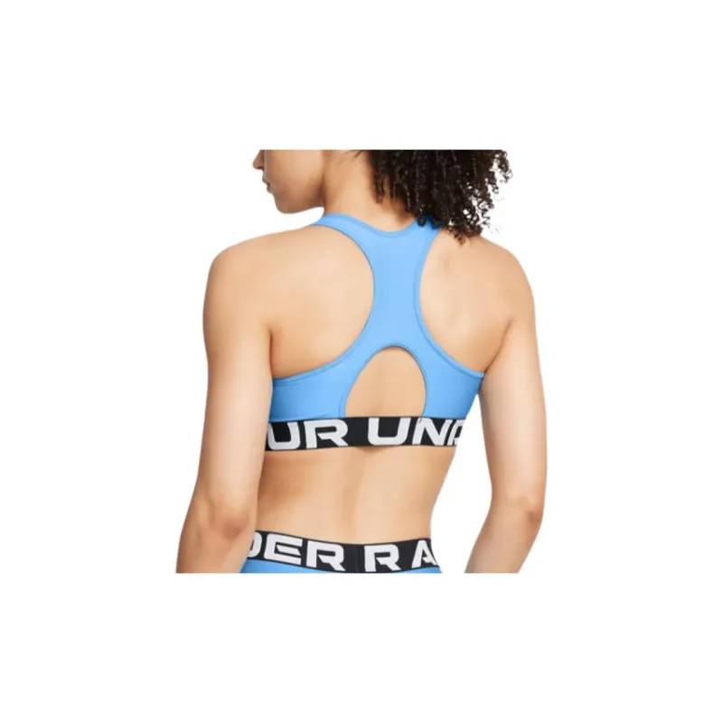 Under Armour HeatGear Women's Armour Mid Branded Sports Bra Sports Underwear Women's Horizon Blue-2