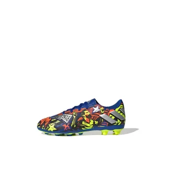 Adidas Messi Messi 19.4 Fxg Slip Resistant Low Top Soccer Shoes Blue Red Yellow Kids'