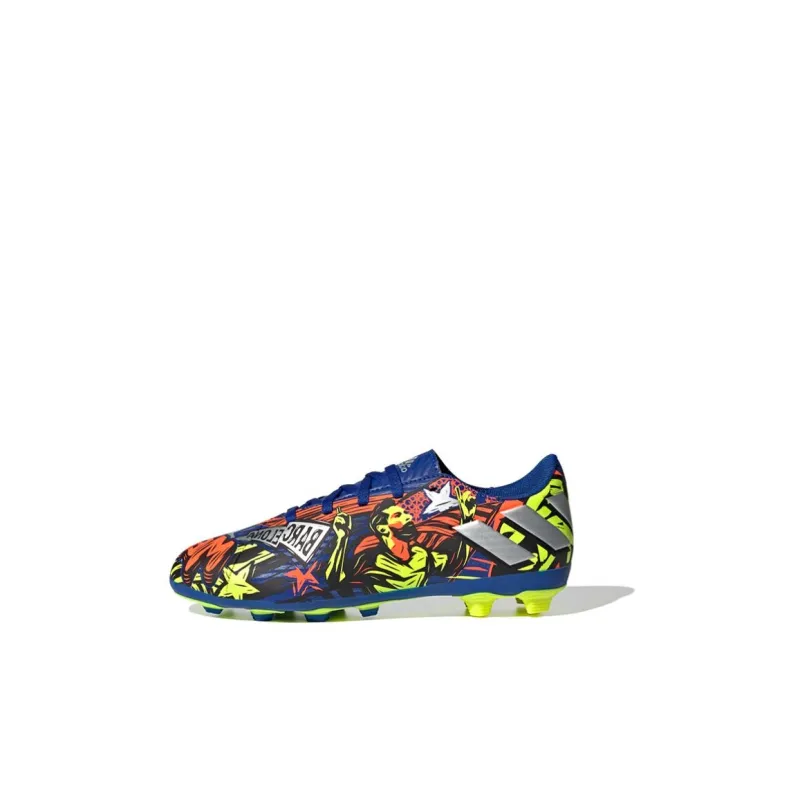 Adidas Messi Messi 19.4 Fxg Slip Resistant Low Top Soccer Shoes Blue Red Yellow Kids'-0
