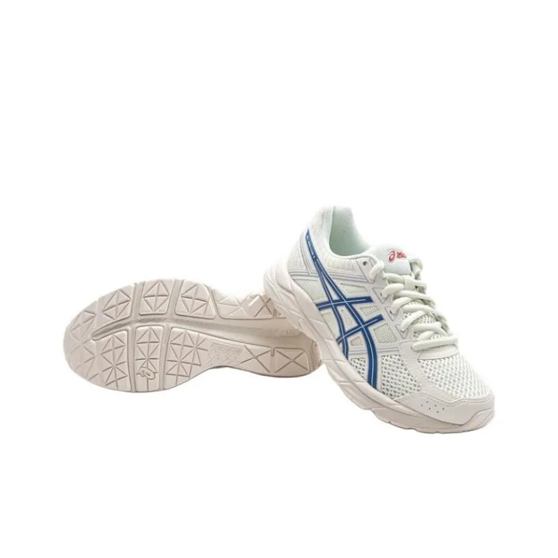 Asics Gel Contend 4 Cushioning And Breathable Low Top Kids' Running Shoes White Blue Teenagers-4