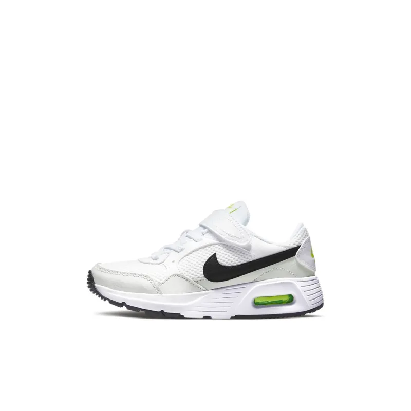 Nike Air Max SC Abrasion-Resistant Kids Lifestyle Shoes White Black Green Children Aged 3-7 Years Old-0