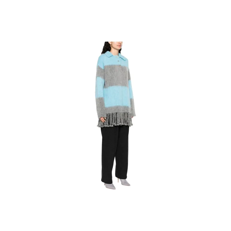 ETRO Brushed Effect Fringed Edge Sweater Mini Dress-3