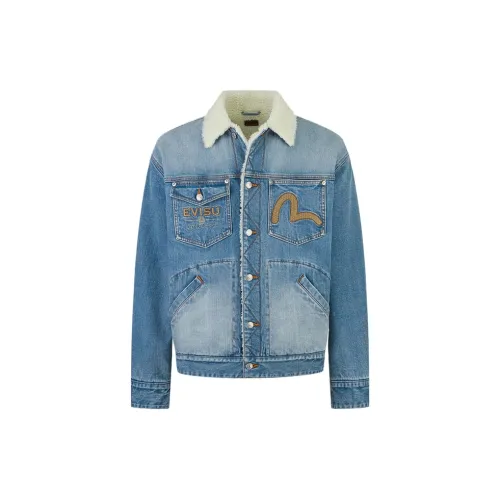 EVISU Jackets Men Denim Blue