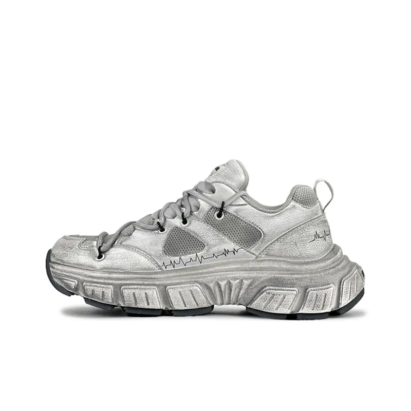 LuzaoT SUPER DRAG Low Top Chunky Sneakers Unisex Gray-0