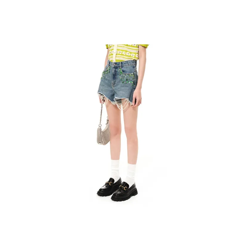 D'zzit Denim Shorts Women's Blue-3